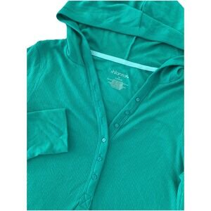 Xhilaration Hoodie Women's M Green‎ Thermal Waffle Sleepwear Lounge Y2K 2009 NEW